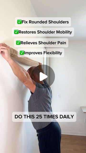 Michael Boshnack on Instagram: "Suffering from rounded shoulders and shoulder pain?   Poor posture and weak muscles might be to blame! When the muscles in your upper back are too weak, they fail to keep your shoulders in proper alignment, leading to that dreaded rounding and persistent shoulder pain. But don’t worry, I’ve got a solution for you!  Shoulder dislocations are one of the best exercises for shoulder health and preventing injuries. They can be done with any stick, elastic band, or towel whichever you have access to.  4 Reasons Why You Need to Do Shoulder Dislocations:  1. Increase Shoulder Flexibility: Notice serious improvement in just one week! Better flexibility helps prevent injuries and improves your posture, reducing rounded shoulders.  2. Strengthen Tiny Muscles: Develop s Functional Shoulder Exercises, Back Injury Exercises, Exercise Posture, Shoulder Pain Remedies, Shoulder Mobility Exercises, Fix Rounded Shoulders, Shoulder Flexibility, Shoulder Dislocation, Shoulder Stretches