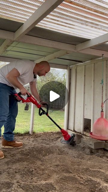 Salty Acres on Instagram: "How to clean out your chicken run 

#chicken #chickens #chickencoop #chickenrun #egg #eggs #howto #homestead #backyardhomestead #backyardchickens #backyardchicken #farm #garden #gardener" Round Chicken Run, Chicken Run Activities, Chicken Run Floor, Chicken Run Flooring, Chicken Run Ideas, Chicken Care, Chicken Run, Farm Garden, Chicken Runs