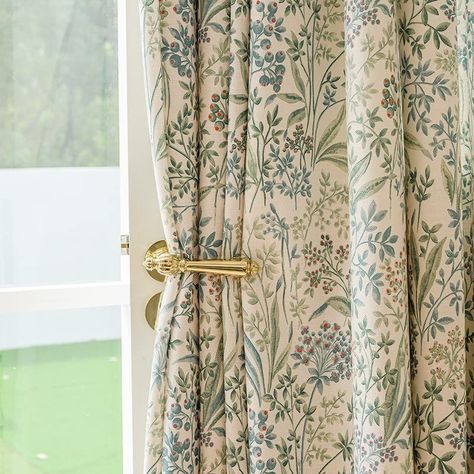 Amazon Curtains, Floral Farmhouse, Living Room Drapes, Dining Room Curtains, Decorative Curtain Rods, Bedroom Drapes, Pinch Pleat Curtains, Drape Panel, Farmhouse Curtains