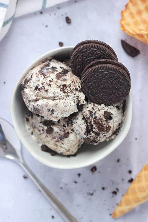 No-Churn Cookies and Cream Ice Cream | One Sweet Appetite Gluten Free Oreos, Cookies And Cream Ice Cream, Easy Ice Cream Recipe, Dairy Free Cookies, Oreo Ice Cream, Cream Ice Cream, Ice Cream Ingredients, Easy Ice Cream, Homemade Ice Cream Recipes