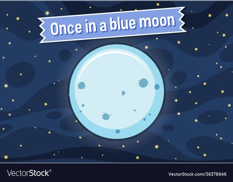 Idioms Posters, Moon Vector, Once In A Blue Moon, Moon Illustration, Blue Moon, Business Names, High Res, Png Images, Adobe Illustrator