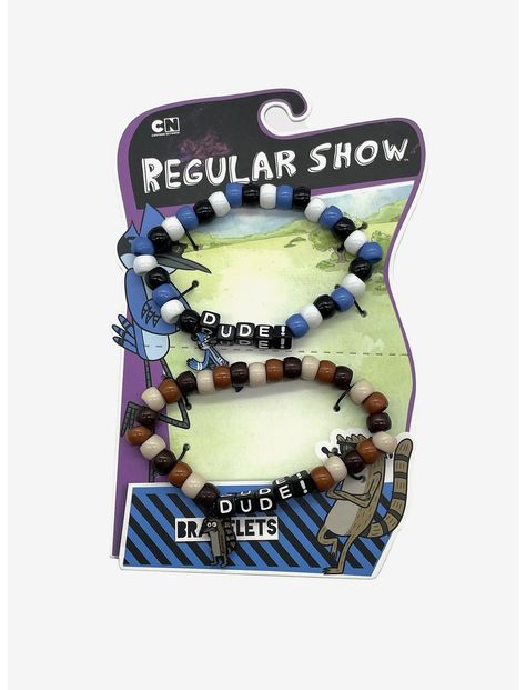 Matching Anime Bracelets, Regular Show Merch, Hxh Bracelet, Summer Camp Bracelets, Character Themed Bracelets, Mordecai And Rigby Costumes, Gravity Falls Bracelet, Emo Friendship Bracelets, South Park Bracelet