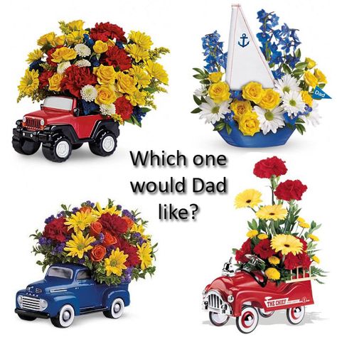 Tick-tock, Dad's day is TOMORROW! Shop here: http://www.brantflorist.com/Flowers/Fathers-Day/Fathers-Day-Gifts-Page1.aspx Fathers Day Flowers Arrangements, Fathers Day Flowers, Arrangement Flowers, Convertible Cars, Memorial Services, Plants Succulents, Cemetery Flowers, Vase Arrangements, Dad Day