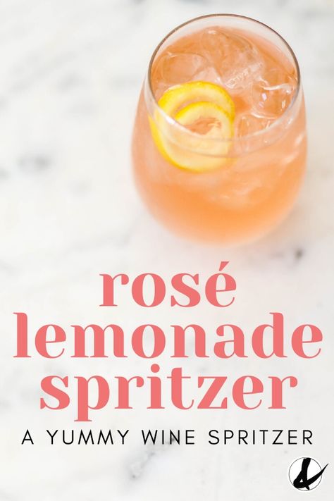 Wine Pitcher Drinks, Wine Spritzers Recipe Summer, Spring Spritzer Cocktail, Rose Cocktail Recipes Easy, Rose Mixed Drink, Rose Spritzer Recipe, Easy Spritzer Drinks, Summer Spritzer Cocktails, Wine Based Cocktails