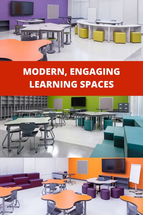 Active Learning Classroom Design, Flexible Learning Spaces, 21st Century Classroom Layout, Thinking Classroom Setup, Collaborative Classroom Design, Architecture Classroom, Steps Seating, 21st Century Classroom Design, Innovative School Design