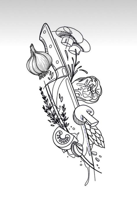 Chef Tattoo Designs Men, Cooking Tattoos, Chef Tattoo Ideas For Men, Cooking Tattoo, Culinary Tattoos, Chef Tattoo, Food Tattoos, Wood Burn Designs, Lovely Flowers Wallpaper