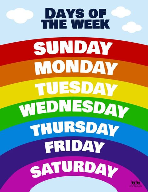 Day Of Week Printable, Free Printable Weather Chart Preschool, Week Days Chart For Kids, Preschool Days Of The Week Printables, Days Of The Week Printables, Days Of The Week Flashcards, Days Of The Week Activities, Peraturan Kelas, Preschool Charts