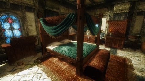 Snazzy Furniture and Clutter Overhaul (SFCO) Skyrim Nexus Mods, Skyrim Special Edition Mods, Hd Textures, Skyrim Mods, Fur Bedding, New Mods, Good Environment, Room Flooring, Elder Scrolls