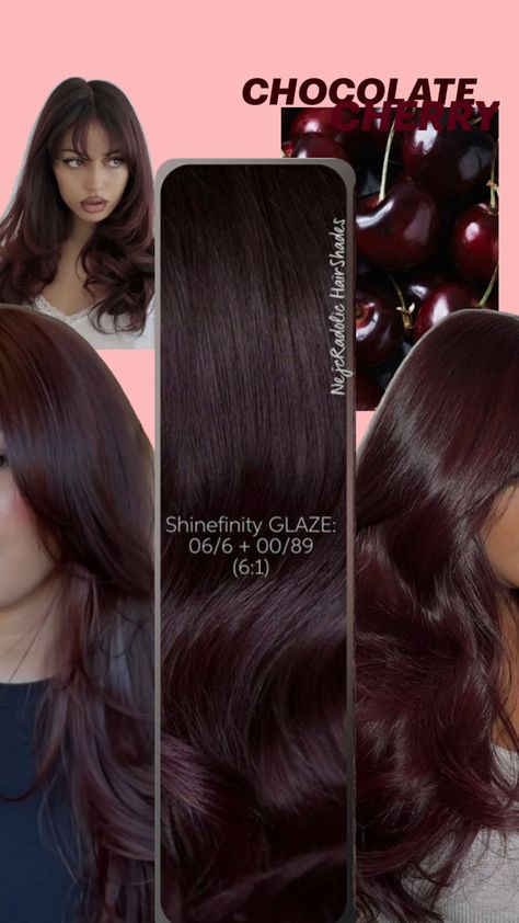 Red Cherry Hair, Cherry Brown Hair, Cherry Cola Hair Color, Cherry Cola Hair, Cherry Hair Colors, Wine Hair Color, Red Hair Inspo, Wine Hair, Cherry Hair