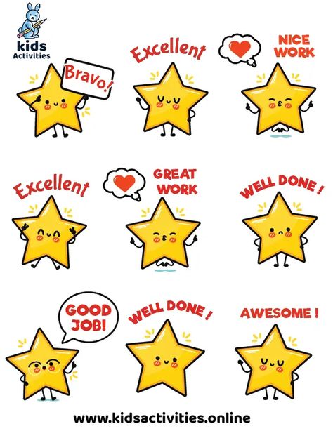 Free!- Printable Star Reward Stickers ⋆ Kids Activities Star Rewards Free Printable, Reward Sticker Chart Free Printable, Reward Stickers Printables, School Stickers Free Printable, Kids Stickers Printable, Class Reward Ideas, Star Chart For Kids, Rewards For Kids, Cat Crafts Preschool