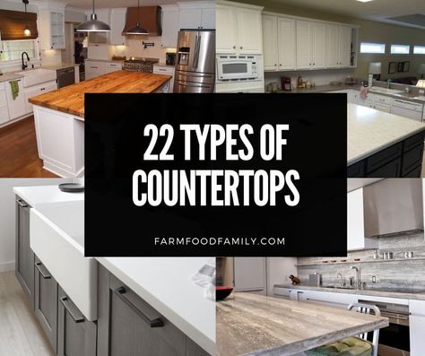 There are many different types of countertops on the market these days, and it can be difficult to decide which one is right for you Best Material For Kitchen Countertop, Countertop Options By Price, Countertop Types, Different Types Of Countertops, Affordable Countertops, Best Countertop Material, Affordable Kitchen Countertops, Travertine Countertops, Honed Granite Countertops