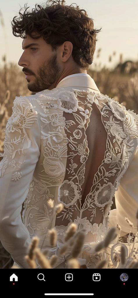 Male Suits Wedding, Fantasy Wedding Suit, Gay Wedding Dress, Gay Wedding Outfits, Gay Wedding Suits, Wedding Men Outfit, Gay Prom Outfits, Gay Prom, Gender Neutral Wedding