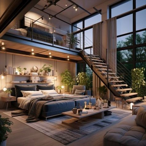 https://decomagz.com/20-loft-bedrooms-in-tiny-houses-maximizing-space-without-compromising-comfort/ Mezzanine Space Ideas, Bedrooms With Loft Space, Bedroom With Mezzanine Floor, Bedroom With Upstairs Loft, Mezzanine Bedroom Master Suite, Mezanin Bedroom Design, Mezannine Loft Interior Design, Loft House Design Exterior, Mezanine Interior Design