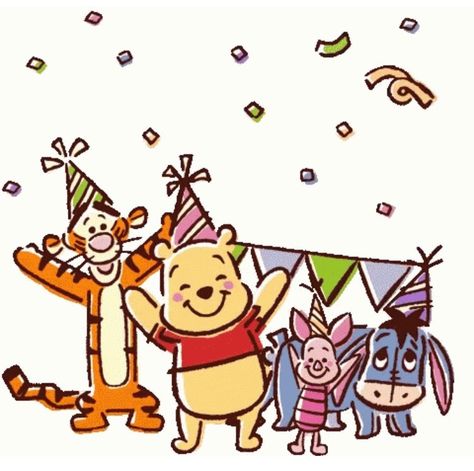 Happy Birthday Drawings, Winnie The Pooh Pictures, Pooh And Friends, Birthday Card Drawing, Winnie The Pooh Birthday, Birthday Illustration, Winnie The Pooh Friends, Card Drawing, Birthday Cards Diy