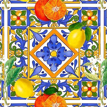 Portuguese Summer, Sicilian Decor, Sicilian Tiles, Mosaic Tile Patterns, Mediterranean Summer, Mediterranean Tile, Italian Majolica, Soyut Sanat Tabloları, Talavera Tiles