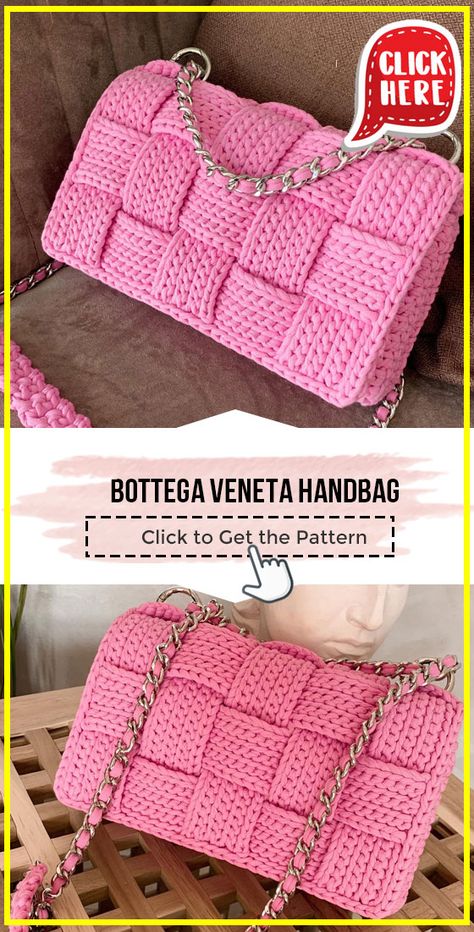 crochet Bottega Veneta Handbag easy pattern - FREE Crochet Handbag Pattern for Beginners. Click to Get the Pattern #Handbag #crochetpattern #crochet via @shareapattern.com Crochet Handbag Patterns Free, Modern Haken, Tote Crochet, Crochet Purse Pattern Free, Free Crochet Bag, Crochet Bag Pattern Free, Bag Pattern Free, Crochet Clutch, Crochet Handbags Patterns