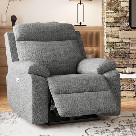 PRICES MAY VARY. Soft & Comfort: The Belffin large power recliner single sofa chair eliminates gaps and provides full-body support in all reclined positions. Engineered with ergonomic design principles, it features wide armrests measuring 8.7 inches, providing superior support for your arms. With an extra-wide seat of 23.2 inches, the Belffin Sofa fully supports your back – literally! Power Adjustment: Experience our comfy electric recliner, liberating you from the limitations of fixed angles. C Lazyboy Chairs, Living Room With Recliners Ideas, Comfy Recliner, Small Recliner Chairs, Stylish Recliners, Oversized Recliner, Small Recliners, Contemporary Recliners, Manual Recliner Chair