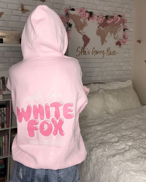 White Fox Cherry Hoodie, White Fox Hoodies, White Fox Hoodie, Bedroom Photoshoot, With Love Always, Fox Hoodie, White Fox Boutique, Back To School Shopping, School Shopping