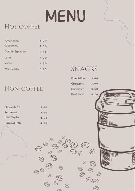 Simple Coffee Menu Ideas, Coffee Shop Menu Card, Coffee Truck Menu Board, Coffee Menu Design Ideas Layout, Menu Design Aesthetic, Black Menu Design, Cafe Menu Design Ideas, Cafe Menu Aesthetic, Menu For Coffee Shop