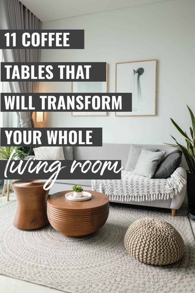 Looking for some coffee table and living room inspiration? Find out the best coffee tables of 2020 and which are best for sectionals or small spaces. How to pick a coffee table that suits your style, living room and budget. // Tiny Tree Decor -- #coffeetables #diydecor #diydecorinspo #livingroomdecor #diyhomedecor Extension Tables For Small Spaces, Drum Table Living Room, Small Unique Coffee Table, Round Coffee Table For Small Living Room, Alternative To Coffee Table, Sectional Living Room Coffee Table, Coffee Tables For Sectionals Ideas, Sectional With Coffee Table Ideas, Alternative Coffee Table Ideas