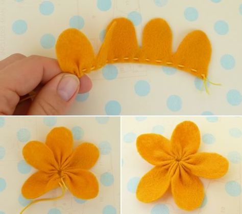 Felt Crafts Flowers, Homemade Baby Gifts, Felt Flower Template, Mainan Diy, Making Felt, Felt Flowers Patterns, Simpul Makrame, Felt Flower Tutorial, Trees Fabric