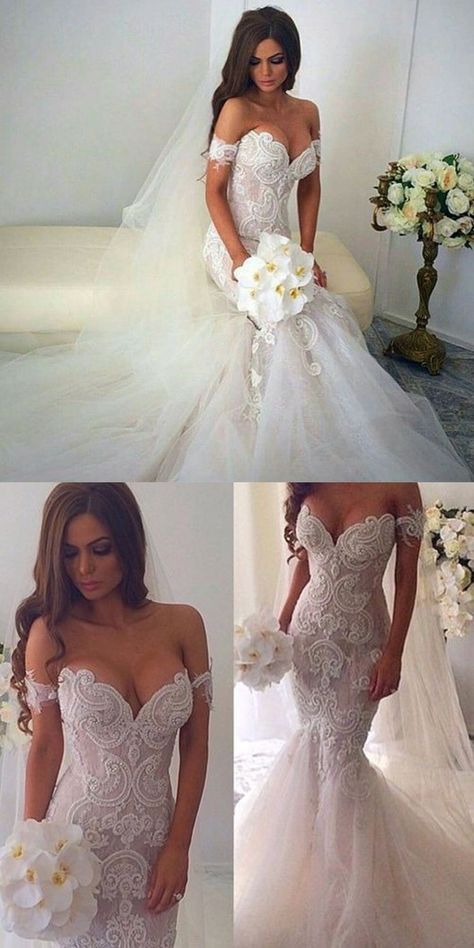 Off The Shoulder Mermaid Wedding Dress, Mermaid Sweetheart, Pnina Tornai, Bridal Dresses Lace, Sweetheart Wedding Dress, Dream Wedding Ideas Dresses, Ivory Wedding Dress, Dresses Lace, Best Wedding Dresses