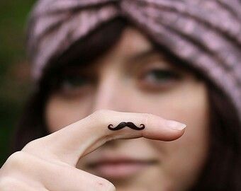 Mustache Tattoo On Finger, Mustache Tattoo, Finger Tats, Finger Tattoo, Lotus Tattoo, Symbolic Tattoos, Skin Art, Mini Tattoos, Finger Tattoos