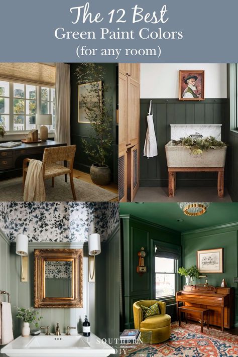 The Best Green Paint Colors for Any Room A roundup of the 12 best green paint colors for living rooms, bedrooms, bathrooms, and more Green paint colors, best green paint colors, room paint colors, living room paint colors, bedroom paint colors, bathroom paint colors, green paint for rooms, top green paint colors, interior paint colors, home decor paint colors, popular green paint colors, trending green paint colors, green paint ideas, choosing green paint colors, green color schemes Grass Green Paint Colors, Trending Green Paint Colors, Green Paint Colors Bedroom, Best Green Paint Colors, Emerald Green Paint, Colors Room, Colors Bedroom, Living Room Types, Vibrant Living Room