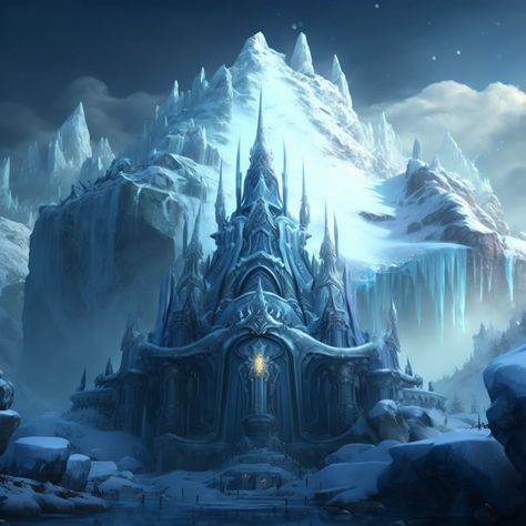 Ice Prison Fantasy Art, Ice City Fantasy Art, Ice Queen Fantasy Art, Ice Kingdom Fantasy Art, Warcraft 2, Ice City, Ice Crown, Ice Kingdom, Ice Armor