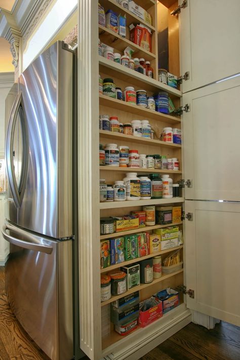 shallow cabinet storage Kitchen Medicine Storage, Shallow Cabinet Storage, Vitamin Cabinet, Shallow Cabinet, Shallow Storage, Shallow Pantry, Shallow Cabinets, Wall Pantry, Tiny Pantry