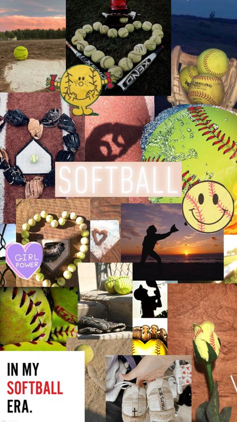 Softball Aesthetic Pictures, Softball Wallpapers, Cute Softball Quotes, Softball Backgrounds, Softball Outfits, Softball Catcher, Softball Quotes, Softball Pictures, Hello Kitty Backgrounds