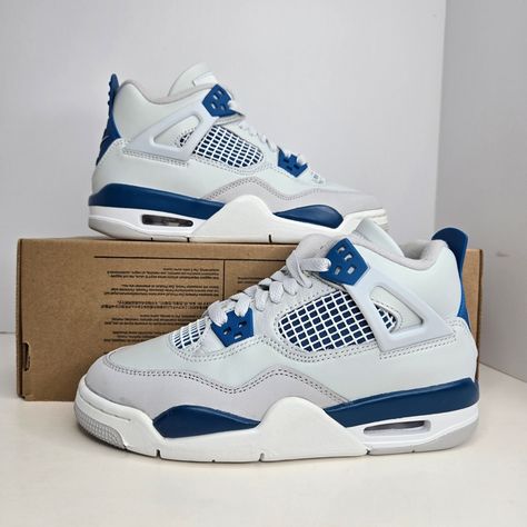 Jordan 4’s Womens, Jordan 4 Blu, Jordan 4 Shoes For Women, Blue Jordan 4’s, Jordan Air Retro 4, Jordan 4s Blue, Jordan Retro 4 Outfits Women, Womens Jordan 4, Shoes Under 100 Dollars