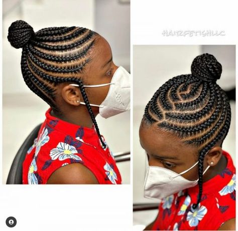 10 Simple But Stunning Protective Hairstyles For 2022 - Wondafox Girls Braided Hairstyles Kids, Kids Cornrow Hairstyles, Black Kids Braids Hairstyles, Toddler Hairstyles Girl, Braided Cornrow Hairstyles, Girls Natural Hairstyles, Natural Hairstyles For Kids, Quick Braided Hairstyles