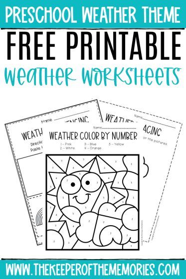 Weather Changing Activities Preschool, Weather Color By Number, Weather Math Activities Preschool Free, Weather Activities Preschool Free, Weather Activities Preschool Worksheets, Weather Worksheets Preschool Free Printables, Prek Weather Activities, Free Weather Printables Preschool, Weather Activities Preschool Printables Free