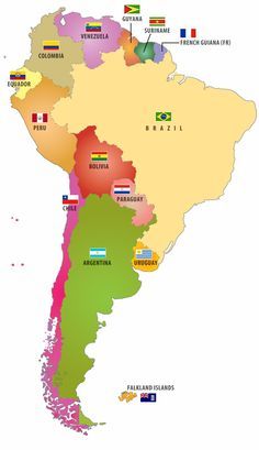 Flags of South American Countries Also, when you click on the flag of the map, you can then click to print a blank flag to color.  #southamerica #flags #internabroad #volunteerabroad #chile #argentina #ecuador #brazil  #changeyourworld #worldendeavors  worldendeavors.com Map Of South America, Map Quiz, South America Map, Countries And Flags, Geography Map, Spanish Speaking Countries, South American Countries, America Latina, America Map