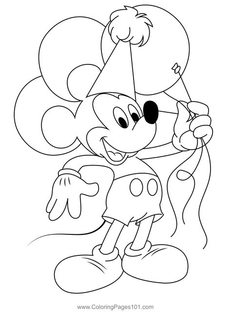 Mickey Mouse Birthday Coloring Page Minnie Embroidery, Mickey Mouse Printable, Birthday Black And White, Printable Mickey Mouse, Birthday Coloring Page, Mickey Mouse Classroom, Mickey Coloring Pages, Mickey Mouse Printables, Mickey Mouse Coloring Pages