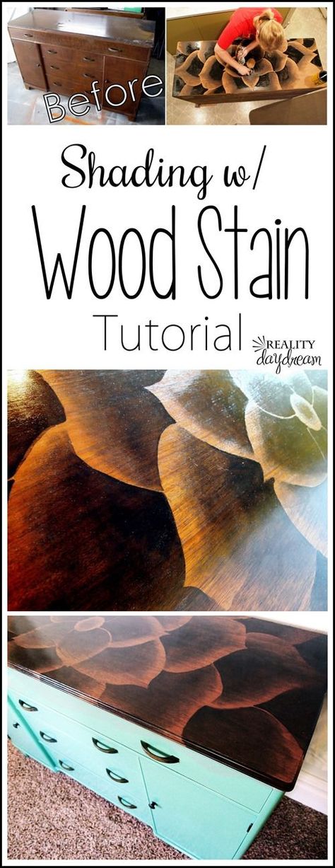 Art On Furniture, Wood Staining Techniques, Stain Art, Wood Staining, Stain Techniques, Staining Furniture, How To Shade, Pampas Gras, Diy Holz