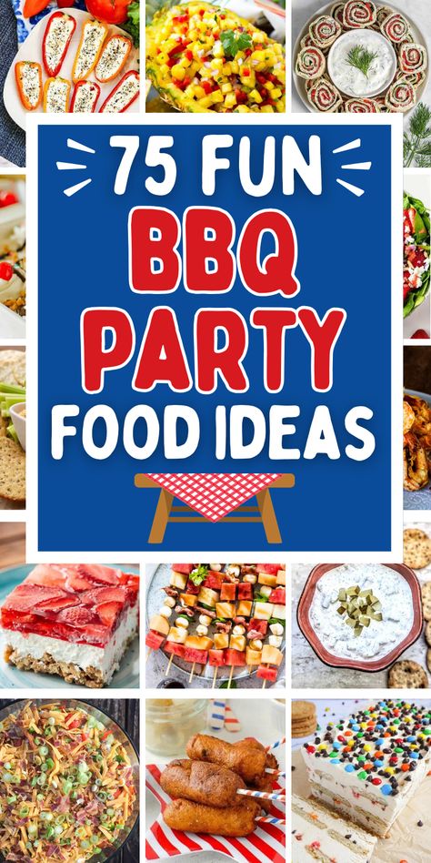 summer buffet food ideas Company Bbq Ideas, Bbq Picnic Food, Bbq Party Food Ideas, Easy Cookout Food, Backyard Bbq Party Food, Summer Barbecue Party, Bbq Party Menu, Barbecue Party Food, Summer Party Food