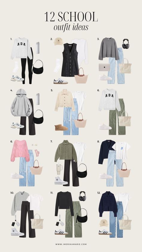 Outfits Ideas For University, How To Dress For College, Summer Outfit University, Uni Outfits Ideas, Uni Student Aesthetic Outfit, Capsule Wardrobe For College Students, College Outfit Ideas Casual, Class Presentation Outfit College, Simple University Outfits