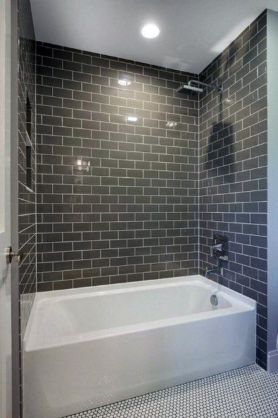 Top 60 Best Bathtub Tile Ideas - Wall Surround Designs Makeover Kamar Mandi, Subway Tiles Bathroom, Best Bathtubs, Bathtub Tile, Bathtub Remodel, Bad Inspiration, Bathroom Tub, Bathroom Tile Designs, White Bath