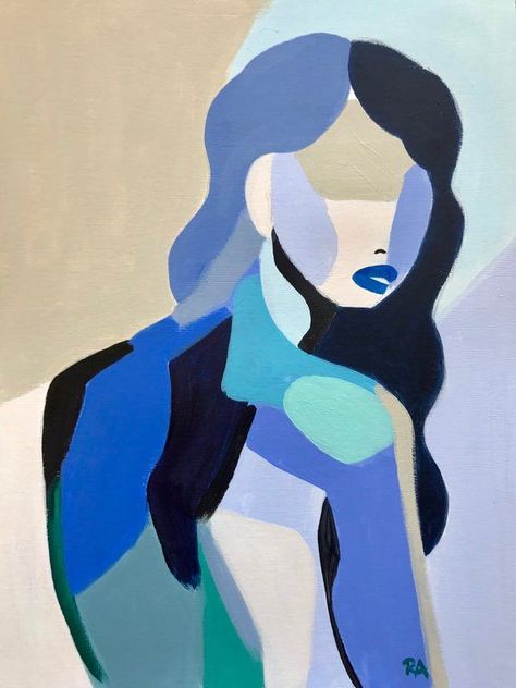 Acrylic Painting Modern, Womans Face, Feminine Face, Portrait Abstract, Modern Portrait, Figurative Kunst, Art Painting Tools, Modern Portraits, Figurative Artwork