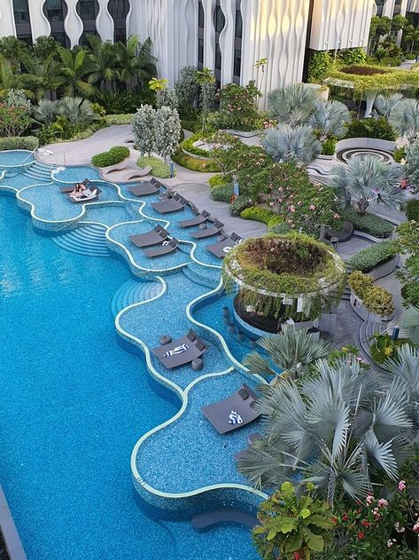 The Outpost Hotel Sentosa by Far East Hospitality Pool Pictures & Reviews Resort Pool Design, Hotel Pool Design, Pool Design Plans, Mediterranean Hotel, Sentosa Island Singapore, Olympic Pool, Hotel Landscape, Pool Hotel, Pool Pictures