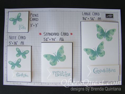 Stamping 101: Card Sizes | Video Tutorial, Watercolor Wings Stamp Set, Sassy Salutations stamp set, Banner Triple Punch, Stampin' Up, Qbee's Quest, Brenda Quintana Brenda Quintana, Envelope Size Chart, Behavior Cards, Watercolor Wings, Standard Card Sizes, Paper Smooches, Card Making Tips, Printable Christmas Cards, Stamping Ideas