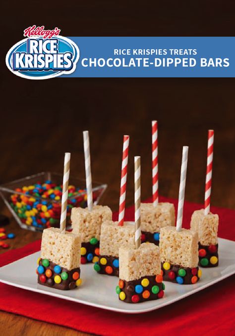 Rice Crispy Pops Sticks, Rice Crispies Treats Decorated, Rice Krispie On A Stick, Rice Krispy Decorations, Rice Krispie Treat Packaging Ideas, Rice Crispy Treat Pops, How To Dip Rice Krispies In Chocolate, Decorative Rice Crispy Treats, Rice Krispie Treats On A Stick