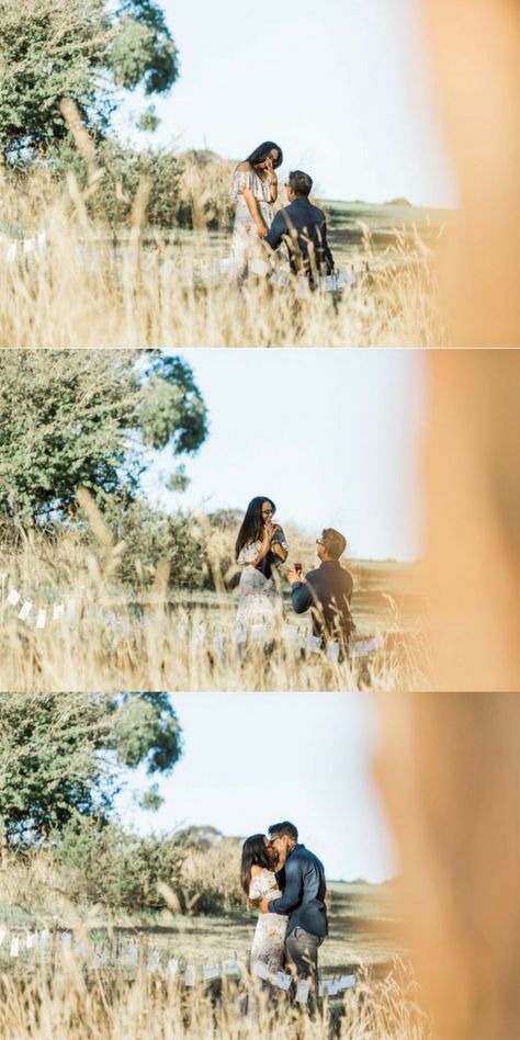 Surprise Engagement Photos, Surprise Proposal Pictures, Outdoor Proposal, Proposal Inspiration, Classy Engagement Photos, Proposal Pictures, Best Wedding Proposals, Couples Travel, Unique Engagement Photos