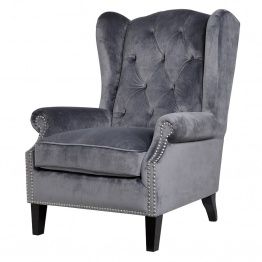 Muebles Shabby Chic, Wingback Armchair, Wooden Armchair, Grey Armchair, Linen Armchair, Armchair Furniture, Velvet Chair, Modern Armchair, Velvet Armchair