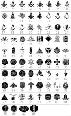 Masonic Symbols Freemasonry, Masonic Tattoos Freemasonry, Mason Symbols, Freemason Tattoo, Masonic Apparel, Freemason Secrets, Masonic Tattoos, Freemasonry Symbols, Secret Society Symbols