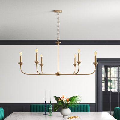 Flat Chandelier Light Fixtures, Large Dining Chandelier, Mediterranean Chandeliers Spanish Style, Low Hanging Lights Dining Rooms, Brass Modern Chandelier, Scandinavian Style Lighting, Low Profile Dining Room Light, Large Living Room Chandelier, Timeless Dining Room Lighting