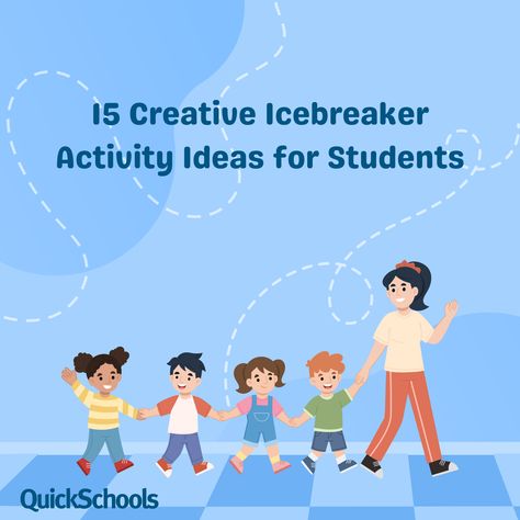 Looking for fresh ways to break the ice with your students? Check out our latest blog post with '15 Creative Icebreaker Activities' that will get your class energized and connected from day one! 

These activities are sure to spark engagement and build a strong classroom community: https://wp.me/pu3aW-46W

Happy reading!

#QuickSchools #BackToSchool #Icebreakers #StudentEngagement #TeacherTips Icebreakers For Kids, School Icebreakers, Student Survey, Icebreaker Activities, Classroom Culture, Inclusion Classroom, Icebreakers, School Management, Classroom Environment