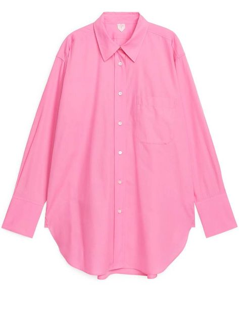 Oversized Poplin Shirt, Chemise Rose, Blue Jumper, Pink Blazer, Candy Pink, Double Breasted Blazer, Shirts Blouses, Mother Of Pearl Buttons, Poplin Shirt